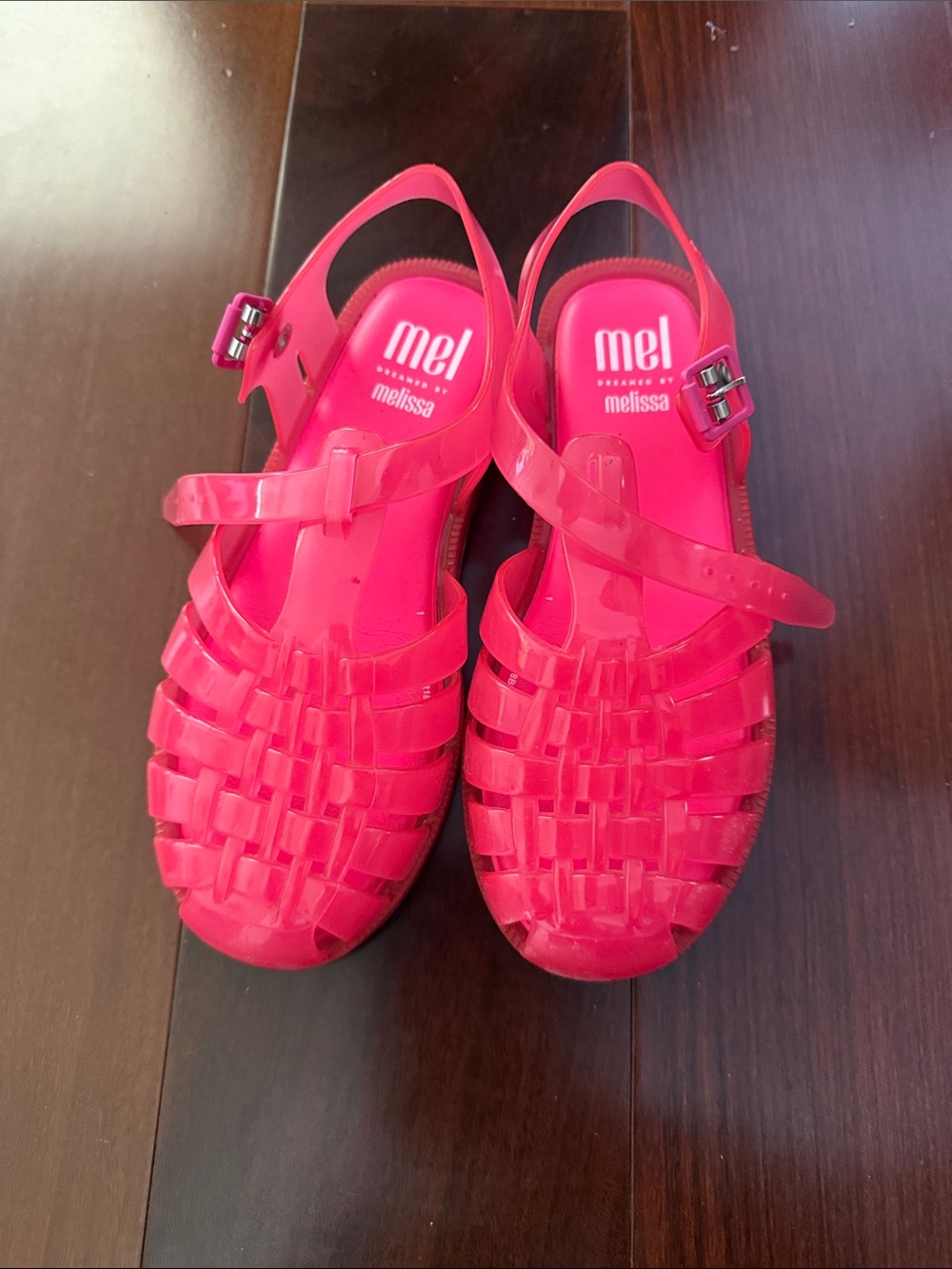 Melissa  Bright Pink Jelly Sandals - Little Girl size 2